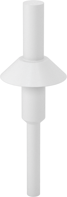Flanşlı Çekmeli Yuvarlak Tapa, 7/32" İç Çap için, 3/8" Yükseklik, 19/32" Flanş Çapı, Beyaz