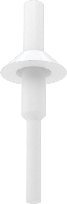Flanşlı Çekmeli Yuvarlak Tapa, 7/32" İç Çap için, 3/8" Yükseklik, 19/32" Flanş Çapı, Beyaz