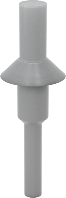Flanşlı Çekmeli Yuvarlak Tapa, 9/32" iç çap için, 3/8" Yükseklik, 19/32" Flanş Çapı, Gri