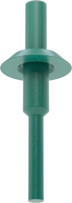 Flanşlı Çekmeli Yuvarlak Tapa, 7/32" İç Çap için, 3/8" Yükseklik, 5/8" Flanş Çapı, Yeşil