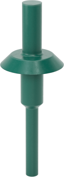Flanşlı Çekmeli Yuvarlak Tapa, 7/32" İç Çap için, 3/8" Yükseklik, 5/8" Flanş Çapı, Yeşil