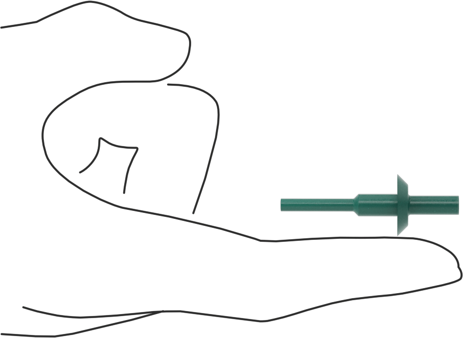 Flanşlı Çekmeli Yuvarlak Tapa, 7/32" İç Çap için, 3/8" Yükseklik, 5/8" Flanş Çapı, Yeşil