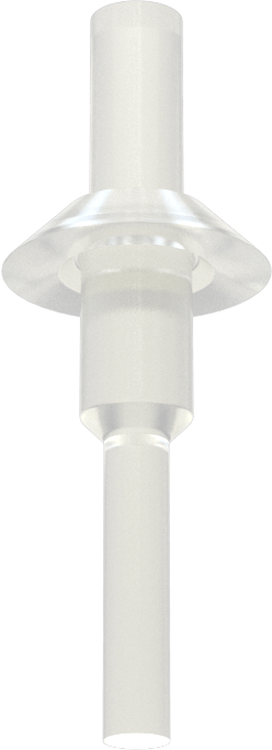 Flanşlı Çekmeli Yuvarlak Tapa, 9/32" iç çap için, 3/8" Yükseklik, 11/16" Flanş Çapı, Şeffaf