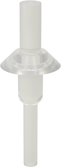 Flanşlı Çekmeli Yuvarlak Tapa, 9/32" iç çap için, 3/8" Yükseklik, 11/16" Flanş Çapı, Şeffaf