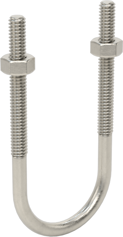 316 Paslanmaz Çelik U Cıvatası, 1/4"-20 Diş Boyutu, 1-3/8" ID