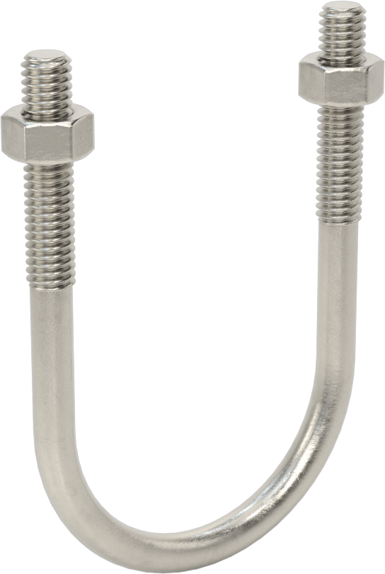 316 Paslanmaz Çelik U Cıvatası, 5/16"-18 Diş Boyutu, 2" ID