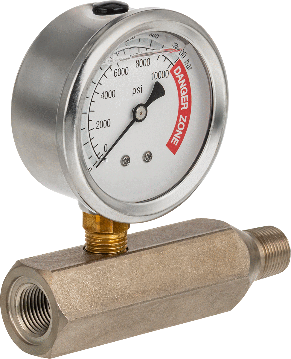 Gauge, 3/8 NPTF Dişi ve Erkek, 2-1/2" Çap