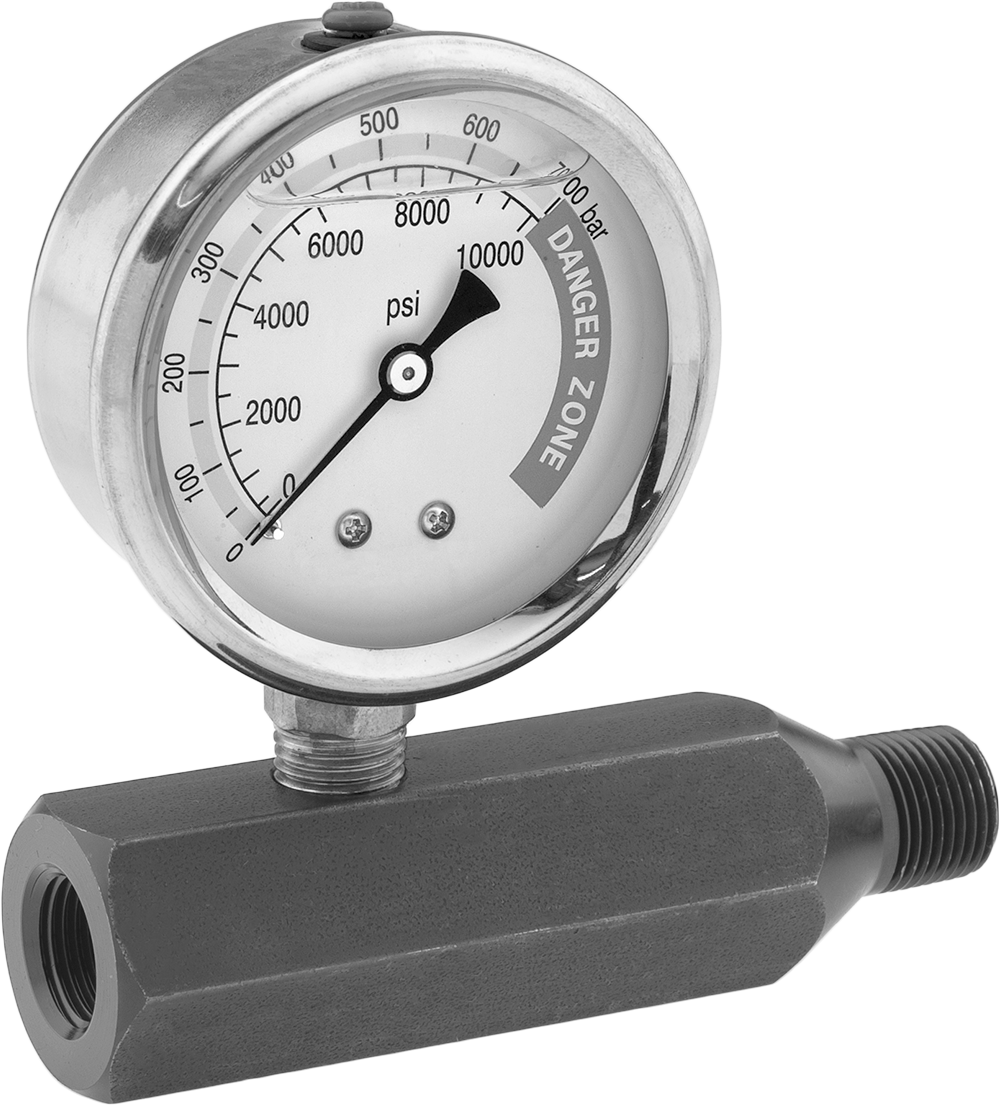 Gauge, 3/8 NPTF Dişi ve Erkek, 4" Çap