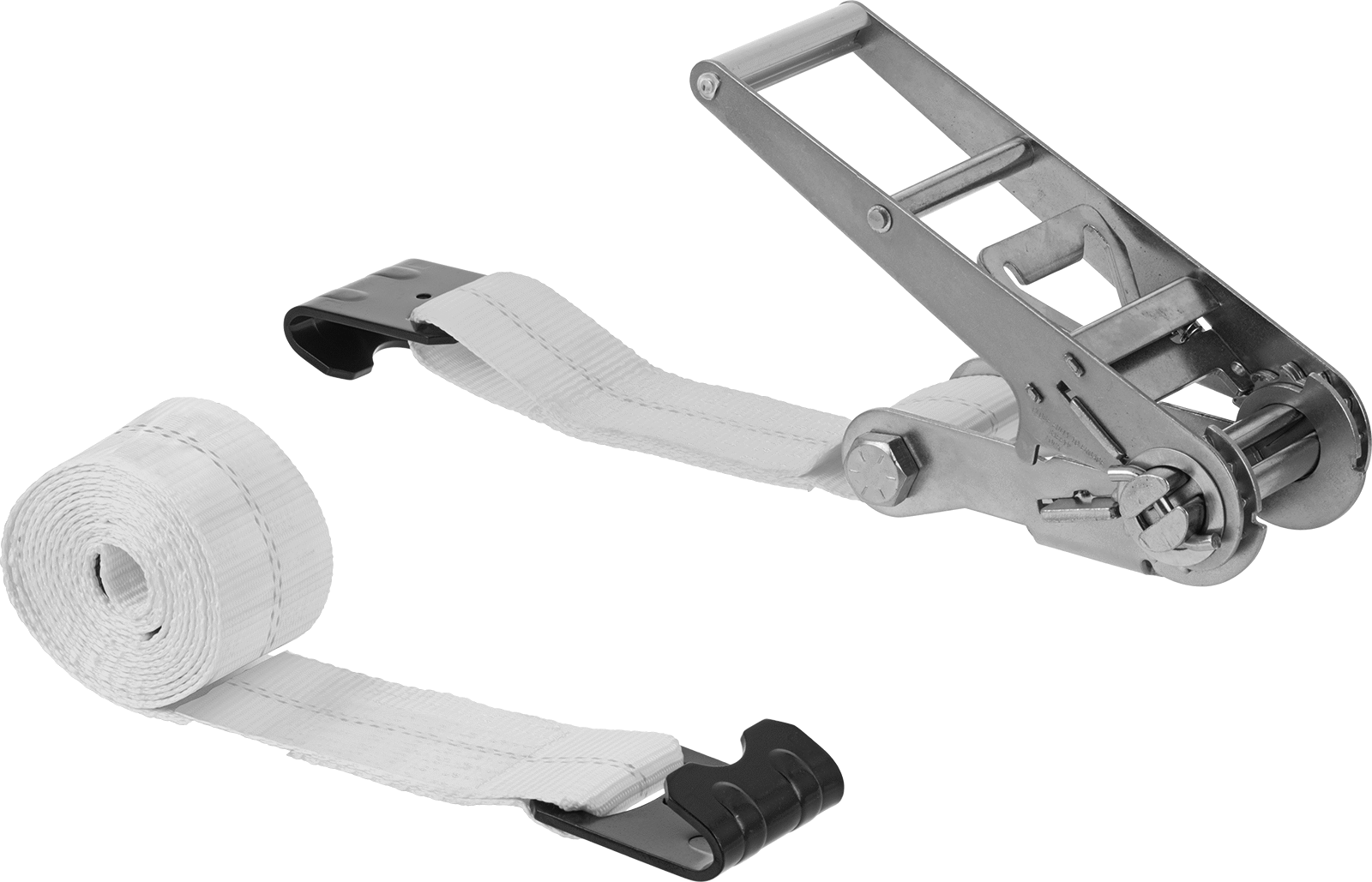 Cırcırlı Kayış, Düz Kancalı, Polyester, 3 inç Genişlik x 12 fit Uzunluk 5000 lb. Çalışma Yükü Sınırı, Sarı