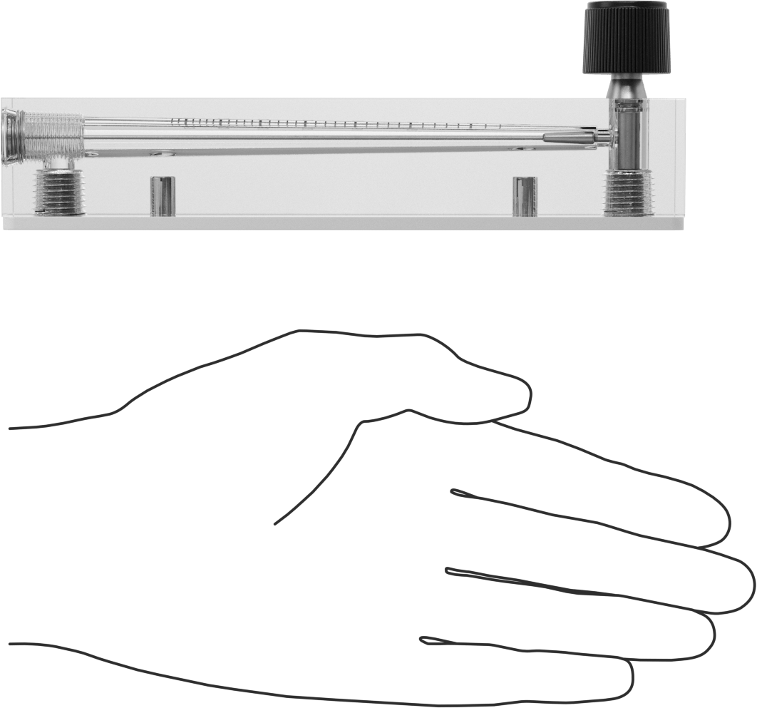 Akış Kontrol Düğmeli Panele Monte Akış Ölçer, Pirinç Bağlantı Parçaları, 1/8 NPT Dişi, 300 ila 3700 CC/min.