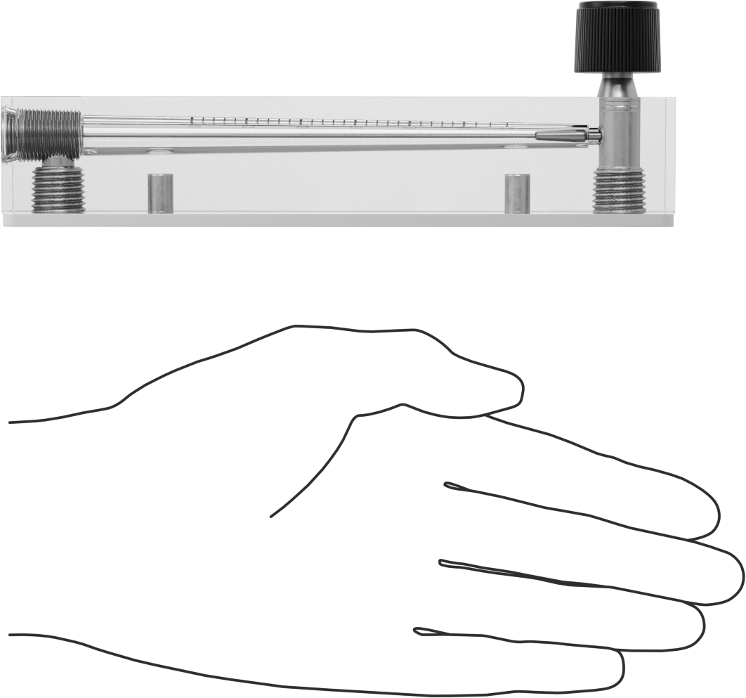 Akış Kontrol Düğmeli Panele Monte Akış Ölçer, 303 Paslanmaz Çelik Bağlantı Parçaları, 1/8 NPT Dişi, 200 ila 3000 CC/min.