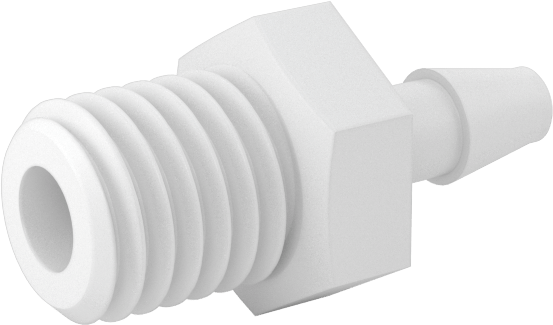 Hava ve Su için Sıkı Sızdırmaz Dikenli Boru Bağlantı Parçası, Naylon Düz Adaptör, 3/32“ Boru İç Çapı x 1/4”-28 Erkek