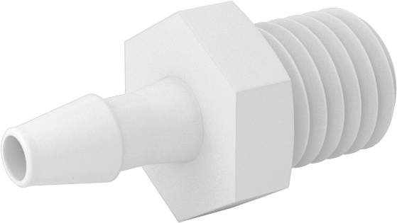 Hava ve Su için Sıkı Sızdırmaz Dikenli Boru Bağlantı Parçası, Naylon Düz Adaptör, 3/32“ Boru İç Çapı x 1/4”-28 Erkek