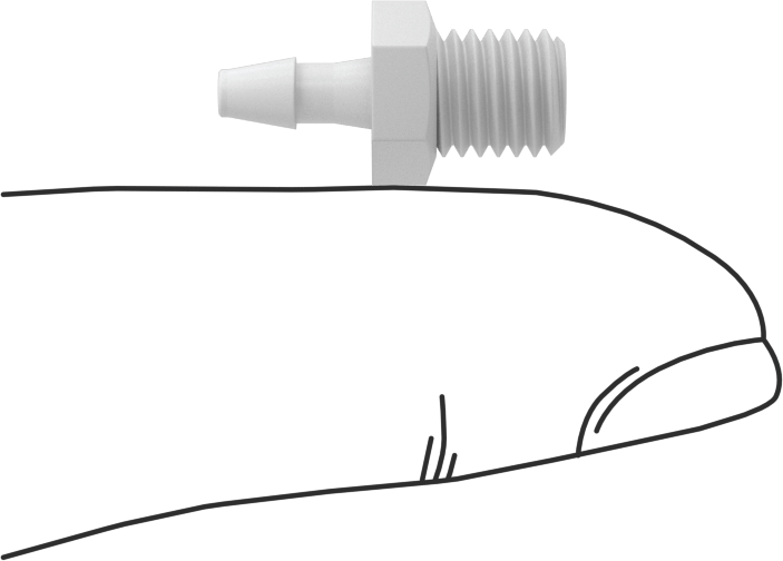 Hava ve Su için Sıkı Sızdırmaz Dikenli Boru Bağlantı Parçası, Naylon Düz Adaptör, 3/32“ Boru İç Çapı x 1/4”-28 Erkek