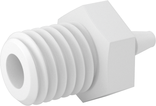 Hava ve Su için Sıkı Sızdırmaz Dikenli Boru Bağlantı Parçası, Naylon Düz Adaptör, 1/16“ Boru İç Çapı x 1/4”-28 Erkek