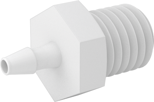 Hava ve Su için Sıkı Sızdırmaz Dikenli Boru Bağlantı Parçası, Naylon Düz Adaptör, 1/16“ Boru İç Çapı x 1/4”-28 Erkek