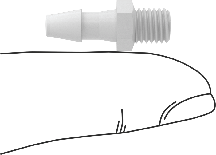 Hava ve Su için Sıkı Sızdırmaz Dikenli Boru Bağlantı Parçası, Naylon Düz Adaptör, 5/32“ Boru İç Çapı x 1/4”-28 Erkek