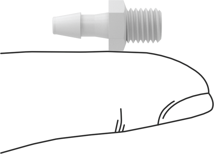 Hava ve Su için Sıkı Sızdırmaz Dikenli Boru Bağlantı Parçası, Naylon Düz Adaptör, 1/8“ Boru İç Çapı x 1/4”-28 Erkek