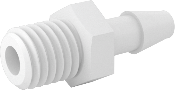 Hava ve Su için Sıkı Sızdırmaz Dikenli Boru Bağlantı Parçası, Naylon Düz Adaptör, 1/8“ Boru İç Çapı x 1/4”-28 Erkek
