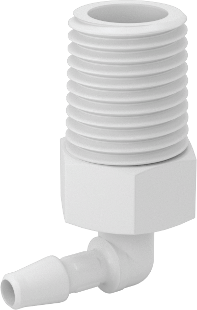 Hava ve Su için Sıkı Sızdırmaz Dikenli Boru Bağlantı Parçası, Naylon 90 Derece Adaptör, 5/32" Boru İç Çapı x 1/4 NPT Erkek