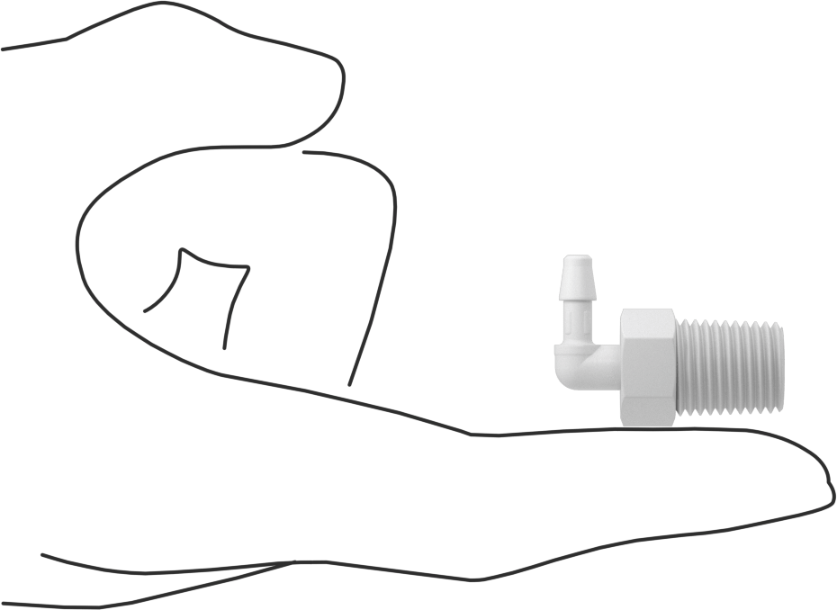 Hava ve Su için Sıkı Sızdırmaz Dikenli Boru Bağlantı Parçası, Naylon 90 Derece Adaptör, 5/32" Boru İç Çapı x 1/4 NPT Erkek