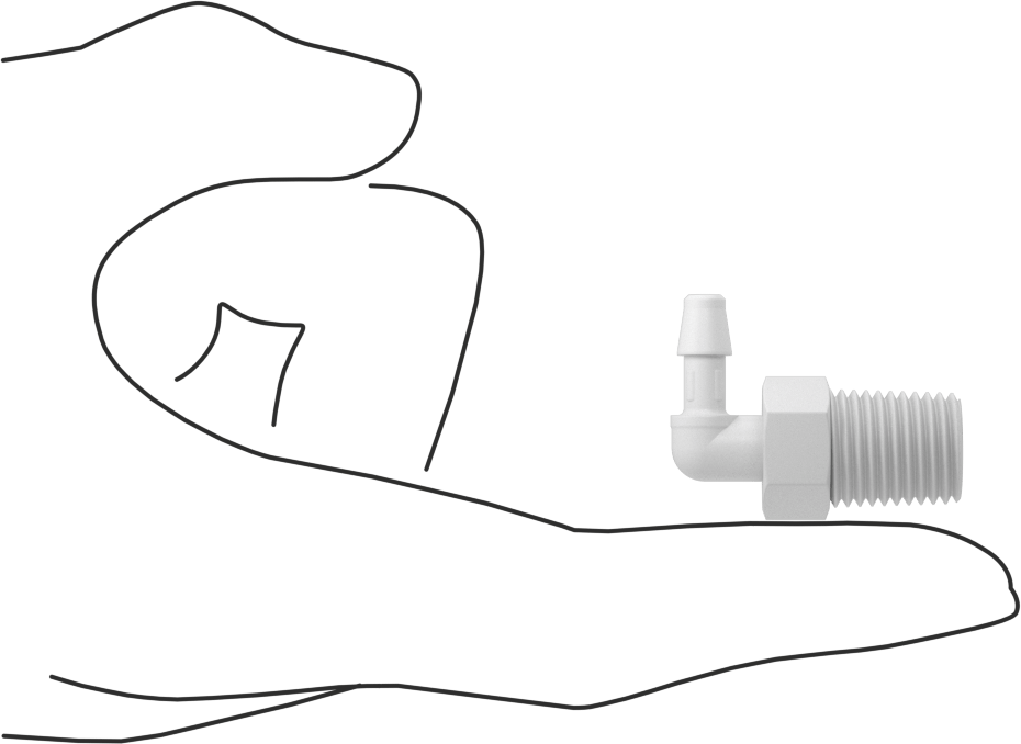Hava ve Su için Sıkı Sızdırmaz Dikenli Boru Bağlantı Parçası, Naylon 90 Derece Adaptör, 3/16" Boru İç Çapı x 1/4 NPT Erkek