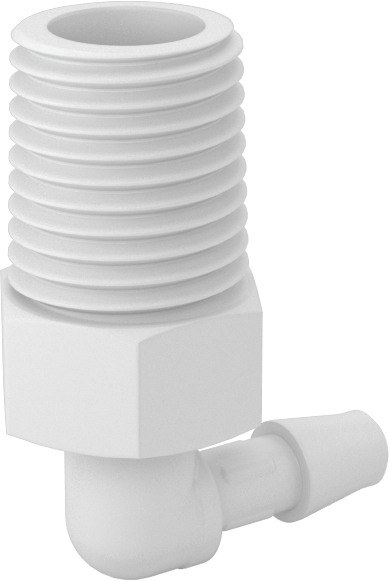 Hava ve Su için Sıkı Sızdırmaz Dikenli Boru Bağlantı Parçası, Naylon 90 Derece Adaptör, 3/16" Boru İç Çapı x 1/4 NPT Erkek