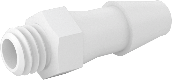 Hava ve Su için Sıkı Sızdırmaz Dikenli Boru Bağlantı Parçası, Naylon Düz Adaptör, 5/32" Boru İç Çapı x 10-32 Erkek