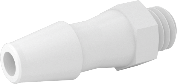 Hava ve Su için Sıkı Sızdırmaz Dikenli Boru Bağlantı Parçası, Naylon Düz Adaptör, 5/32" Boru İç Çapı x 10-32 Erkek