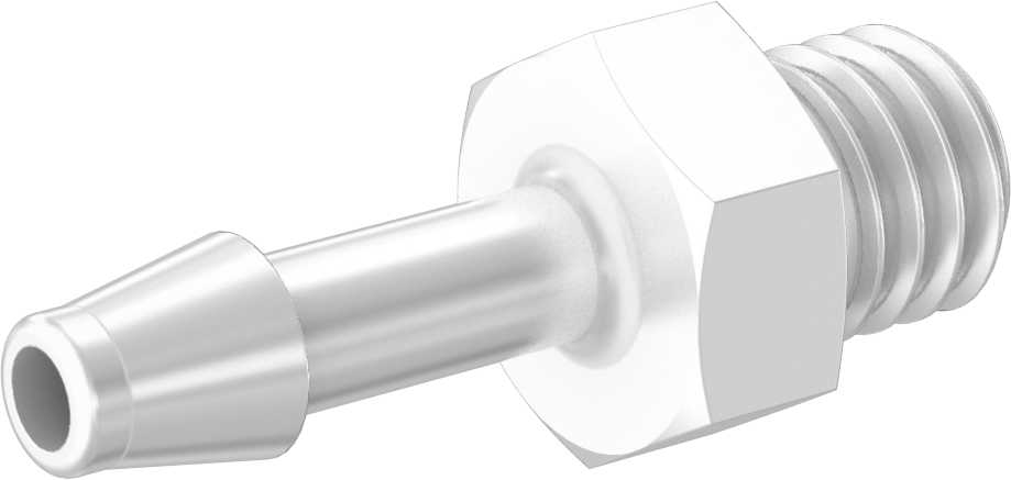 Hava ve Su için Sıkı Sızdırmaz Dikenli Boru Bağlantı Parçası, 1/8" İç Çaplı Boru x M6 x 1 mm Erkek için Naylon Adaptör