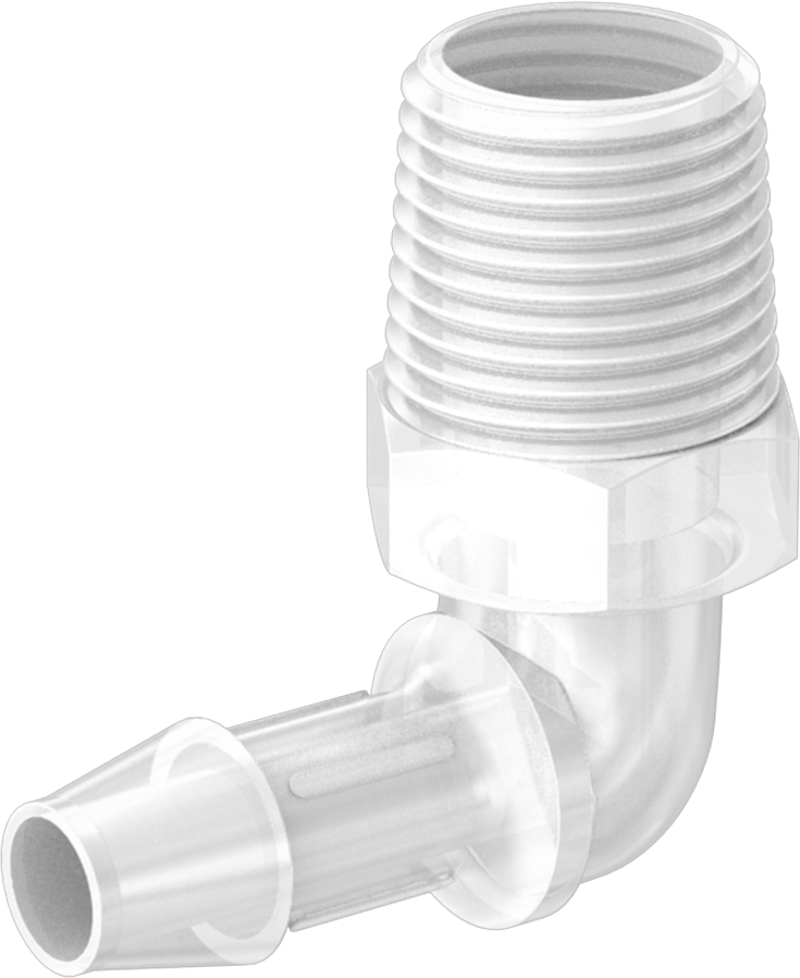 Hava ve Su için Sıkı Sızdırmaz Dikenli Boru Bağlantı Parçası, 1/8" Boru İç Çapı x 1/8 NPT Erkek için Naylon Dirsek