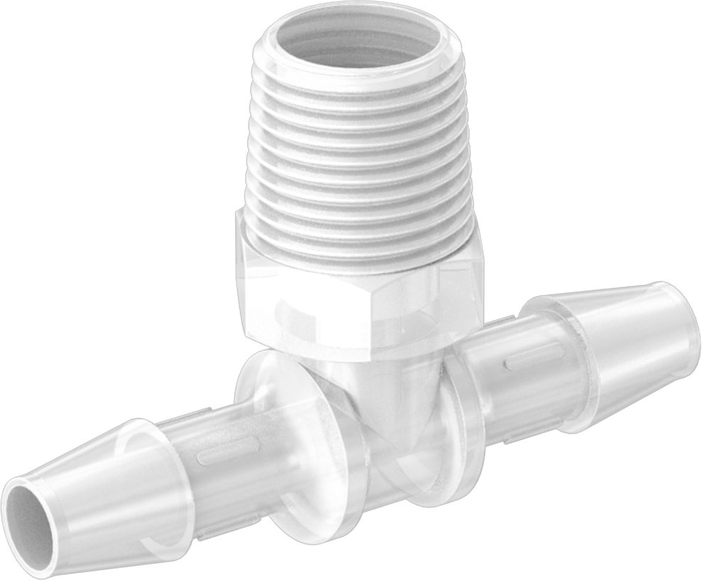 Hava ve Su için Sıkı Sızdırmaz Dikenli Boru Bağlantı Parçası, 1/8" Boru İç Çapı x 1/8 NPT Erkek için Naylon Hat Üstü T