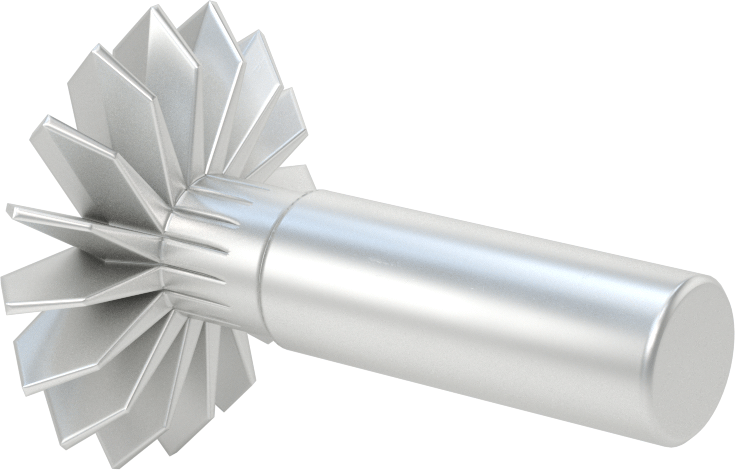 Yüksek Hızlı Çelik Çift Pahlı Uçlu Freze, 90 Derece Kesme Açısı, 2-1/4“ Freze Çapı x 1/2” Kalınlık