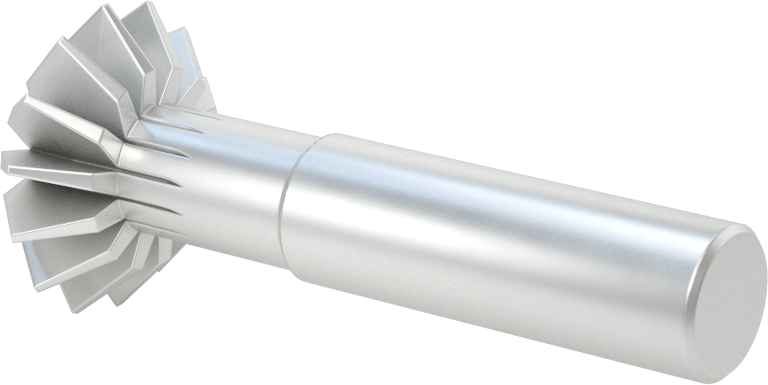 Yüksek Hızlı Çelik Çift Pahlı Uçlu Freze, 90 Derece Kesme Açısı, 1-3/8“ Freze Çapı x 1/2” Kalınlık
