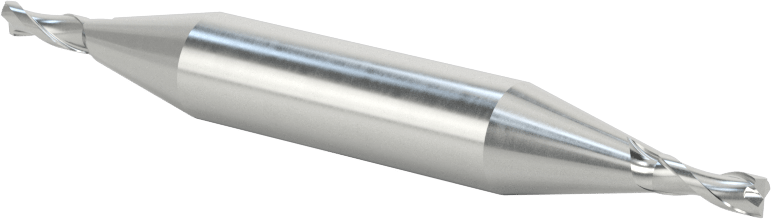 İki Freze Uçlu Kobalt Çelik Kare Uçlu Freze, Kaplamasız, 2 Yiv, 1/8" Freze Çapı, 3/8" Şaft Çapı