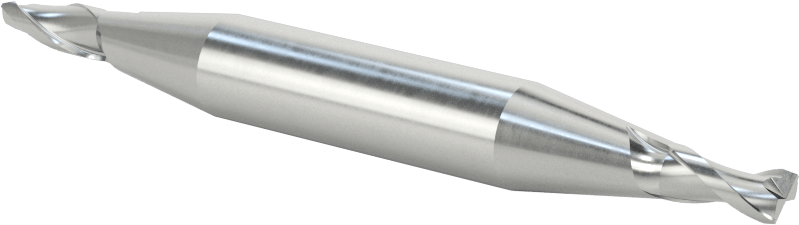 İki Freze Uçlu Kobalt Çelik Kare Uçlu Freze, Kaplamasız, 2 Yiv, 3/16" Freze Çapı, 3/8" Şaft Çapı