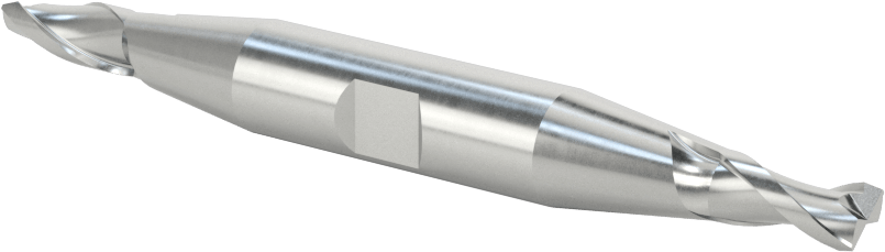 İki Freze Uçlu Kobalt Çelik Kare Uçlu Freze, Kaplamasız, 2 Yiv, 7/32" Freze Çapı, 3/8" Şaft Çapı