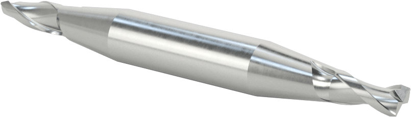 İki Freze Uçlu Kobalt Çelik Kare Uçlu Freze, Kaplamasız, 2 Yiv, 7/32" Freze Çapı, 3/8" Şaft Çapı
