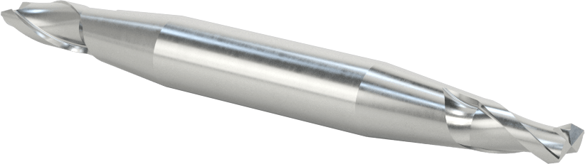 İki Freze Uçlu Kobalt Çelik Kare Uçlu Freze, Kaplamasız, 2 Yiv, 1/4" Freze Çapı, 3/8" Şaft Çapı