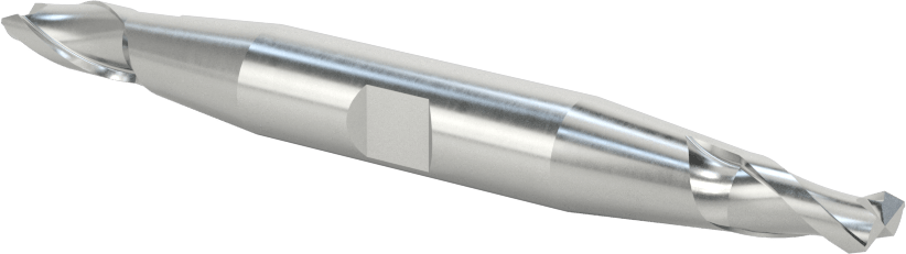 İki Freze Uçlu Kobalt Çelik Kare Uçlu Freze, Kaplamasız, 2 Yiv, 1/4" Freze Çapı, 3/8" Şaft Çapı