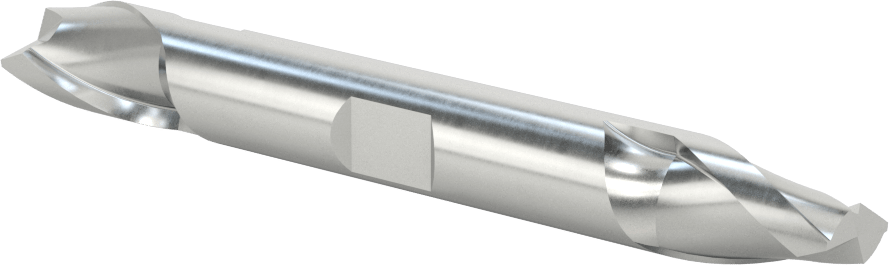 İki Freze Uçlu Kobalt Çelik Kare Uçlu Freze, Kaplamasız, 2 Yiv, 1/2" Freze Çapı, 1/2" Şaft Çapı