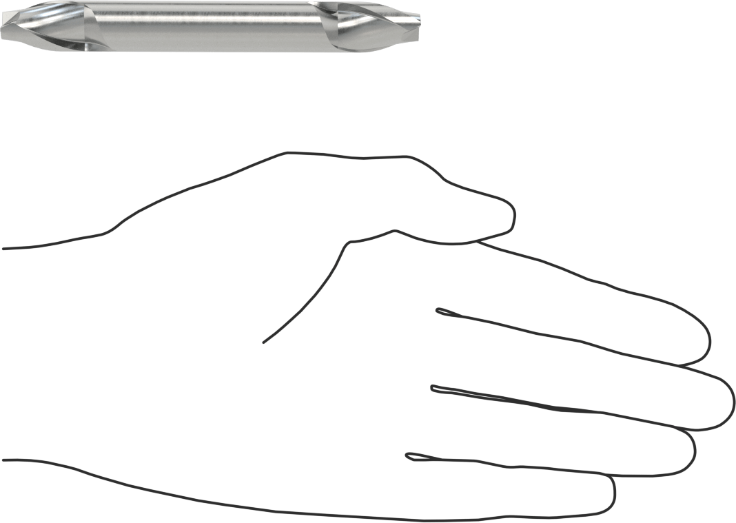 İki Freze Uçlu Kobalt Çelik Kare Uçlu Freze, Kaplamasız, 2 Yiv, 1/2" Freze Çapı, 1/2" Şaft Çapı