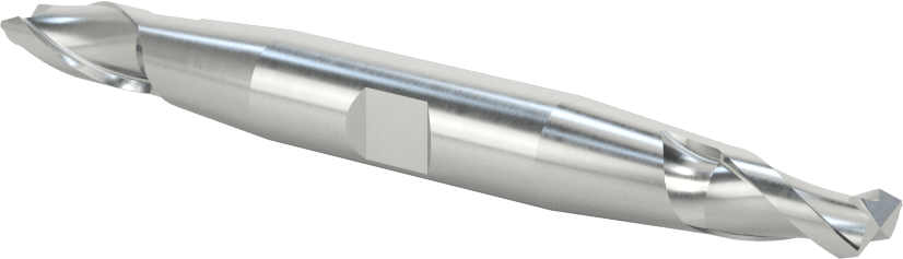 İki Freze Uçlu Kobalt Çelik Kare Uçlu Freze, Kaplamasız, 2 Yiv, 9/32" Freze Çapı, 3/8" Şaft Çapı