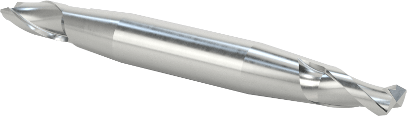 İki Freze Uçlu Kobalt Çelik Kare Uçlu Freze, Kaplamasız, 2 Yiv, 9/32" Freze Çapı, 3/8" Şaft Çapı