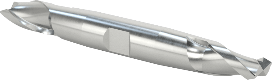 İki Freze Uçlu Kobalt Çelik Kare Uçlu Freze, Kaplamasız, 2 Yiv, 7/16" Freze Çapı, 1/2" Şaft Çapı