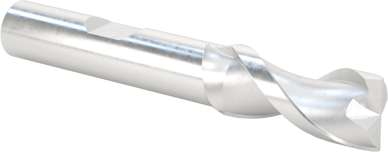 Alüminyum için Yüksek Hızlı Çelik Kare Uçlu Freze, Pirinç ve Bronz, Kaplamasız, 2 Yiv, 7/16" Freze Çapı, 2-11/16" Toplam Uzunluk