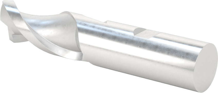Alüminyum için Yüksek Hızlı Çelik Kare Uçlu Freze, Pirinç ve Bronz, Kaplamasız, 2 Yiv, 3/4" Freze Çapı, 3-7/8" Toplam Uzunluk