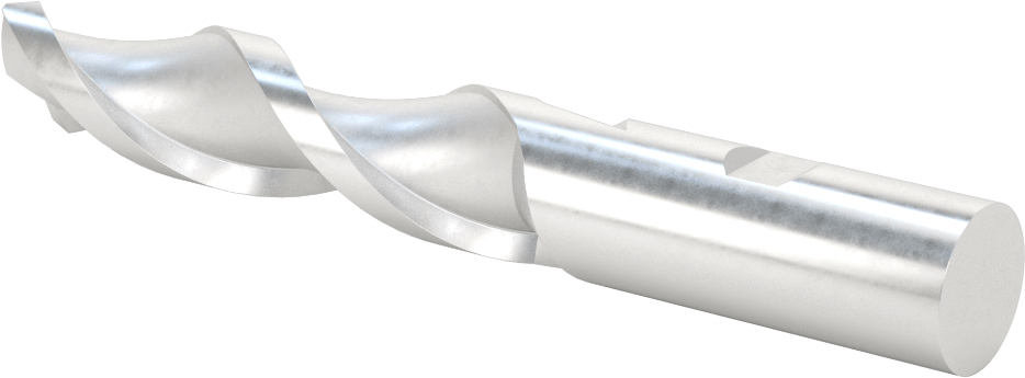 Alüminyum için Yüksek Hızlı Çelik Kare Uçlu Freze, Pirinç ve Bronz, Kaplamasız, 2 Yiv, 3/4" Freze Çapı, 5-1/4" Toplam Uzunluk