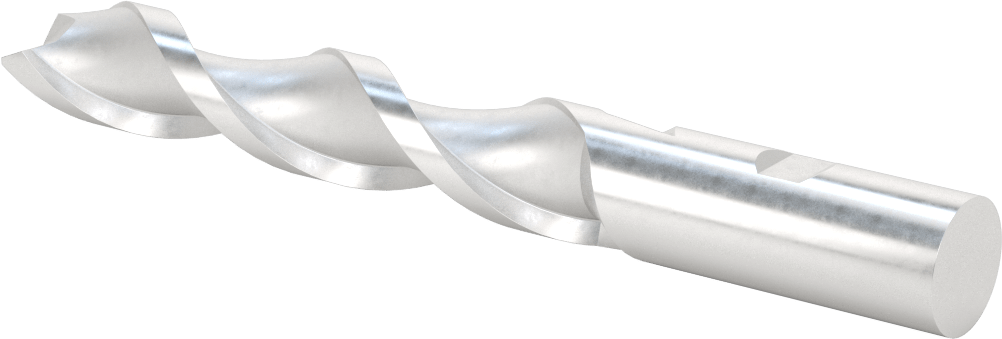 Alüminyum için Yüksek Hızlı Çelik Kare Uçlu Freze, Pirinç ve Bronz, Kaplamasız, 2 Yiv, 3/4" Freze Çapı, 6-1/4" Toplam Uzunluk