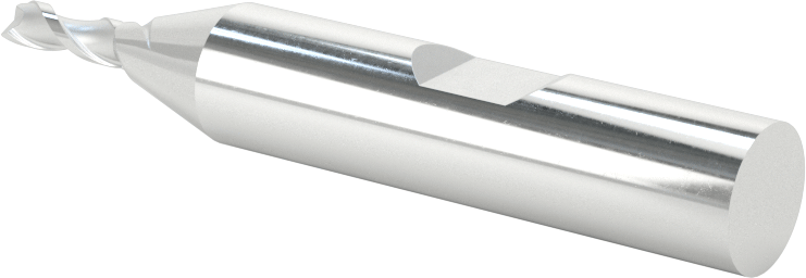 Alüminyum için Yüksek Hızlı Çelik Kare Uçlu Freze, Pirinç ve Bronz, Kaplamasız, 2 Yiv, 1/8" Freze Çapı, 2-5/16" Toplam Uzunluk